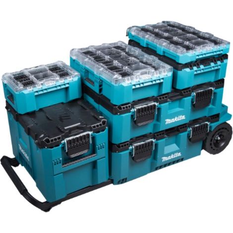 Trolley MAKTRAK roulant MAKITA avec 6 coffrets de rangement outils artisan