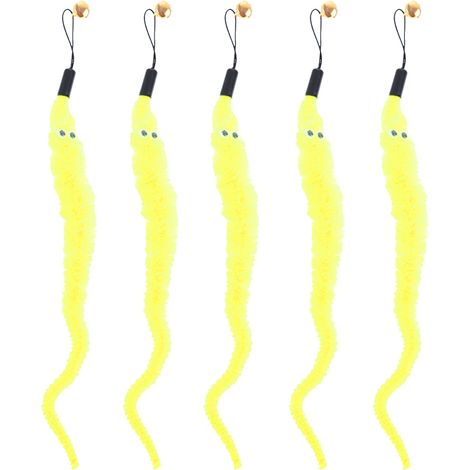 5 jouets pour chat, baguettes de rechange, accessoires en forme de chenille, pour stimulation instinctive, à suspendre sur arbre à chat ou poignée de porte (1/5)