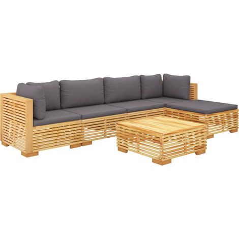 Set Divani da Giardino 6 pz con Cuscini Legno Massello di Teak vidaXL (1/4)