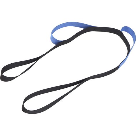 Sangle de levage de jambe pour personnes âgées et handicapées, en nylon, avec boucle pour le pied et poignée pour faciliter la marche et l'entraînement (bleue). (1/5)