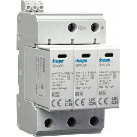 Parafoudre Hager spa930 12.5 kA montage rail TH35 (1/3)