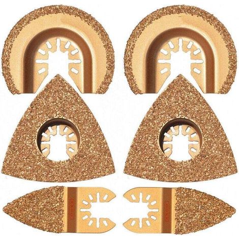 Set di 6 seghe oscillanti in carburo di diamante per Bosch, Chicago, Craftsman, Dewalt, Dremel, Fein, Genesis e Harbor.