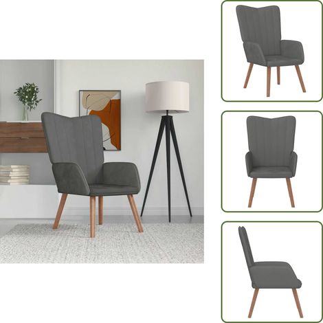 Sillón de espuma - vidaXL Sillón de relax de terciopelo gris oscuro - Sillón de acero