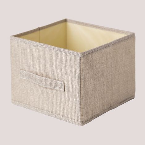 Sklum – Boîte de rangement textile 18 cm x 25 cm x 25 cm – 80% polyester et 20% coton – Design compact et amovible pour textiles (1/5)