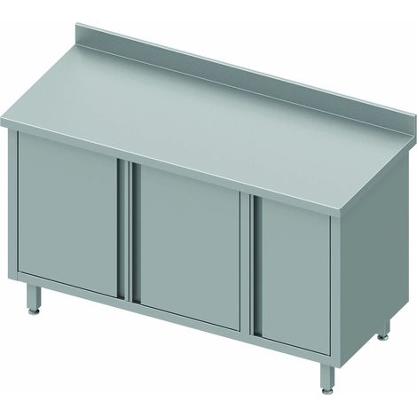 Meuble Bas Cuisine Inox Adossé - Cloison - Petit Placard à Droite - Gamme 800 - Stalgast