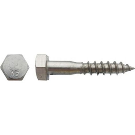 Vis à bois tête hexagonale (Tirefond) Inox A2 - 10 x 90 mm - BIVI (1/2)