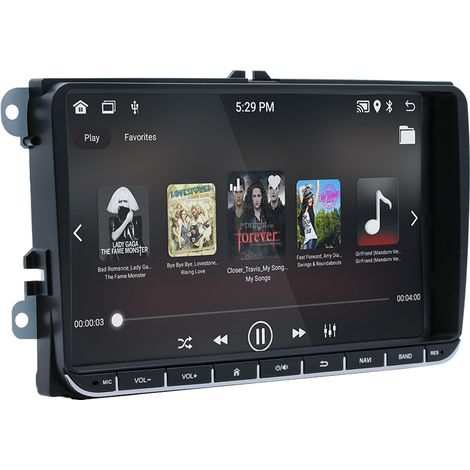 Android 8.1 Autoradio mit 9" HD-Touchscreen (kapazitiv), GPS-Navigation, Bluetooth, WLAN, USB, AM/FM-Player, 1 GB RAM, 16 GB ROM für VW Passat, Golf MK5/MK6, Jetta T5, EOS, Polo, Touran und Seat