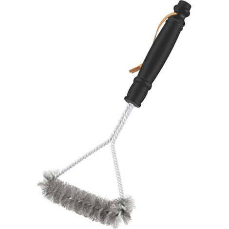 Brosse de nettoyage pour barbecue à 3 faces avec anneau de suspension, compatible avec les barbecues à gaz, à charbon et en porcelaine. (1/5)
