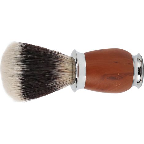 Pinceau de rasage homme en nylon avec manche en bois, léger et doux, pour le visage et la barbe, usage domestique et professionnel. (1/5)