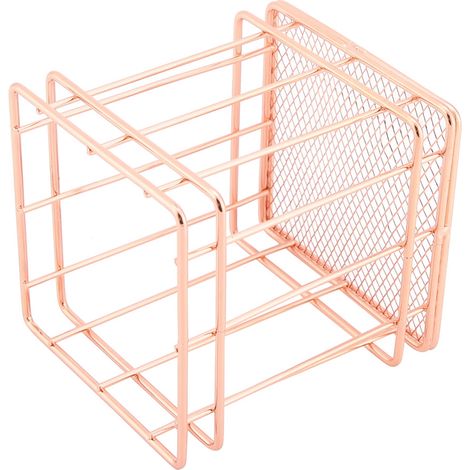 Aufbewahrungskorb aus roségoldenem Eisen, Schreibtisch-Organizer, dekorative Metallbox für Accessoires, Einzelpackung (1/5)