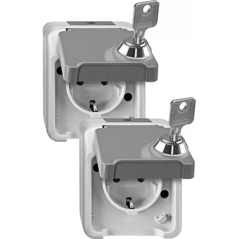 Merten MEG2418-8029 Steckdose Grau IP44 (1/2)