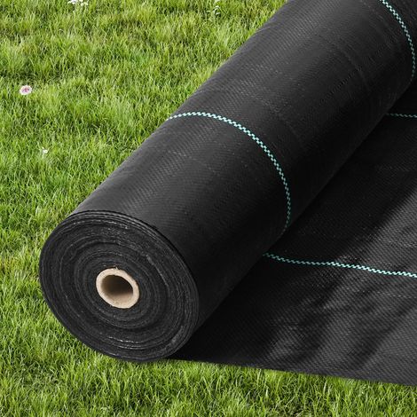 Tissu géotextile tissé de 3,2 oz pour barrière anti-mauvaises herbes 4FTx300FT, haute perméabilité, jardin et allée (1/5)