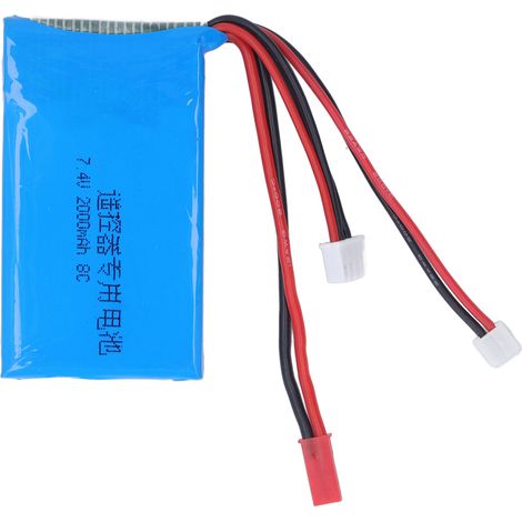 Batterie LiPo RC 7.4V 2000mAh 2S légère avec protection de circuit pour émetteurs Spektrum DX6e DX6 DX8 (1/5)