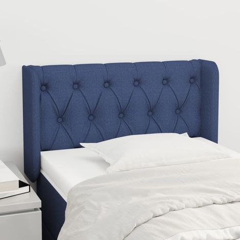 Tête de lit avec oreilles Style Classique Armoire de lit - Bleu 83x16x78/88 cm Tissu BV976825 - BonneVie (1/5)