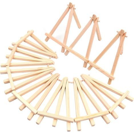 10 Pcs Mini Bois Chevalets Triangle, de Table Porte Nom Numéro Table Phtot Support pour Decoration Table, de Mariage Anniversaire Bureau (1/5)
