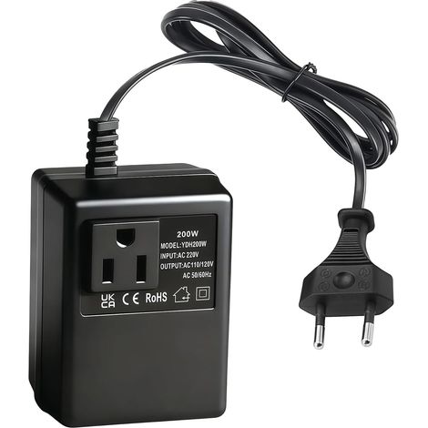 Convertisseur Tension 200W 220V vers 110V Adaptateur Prise Us Voyage (1/5)