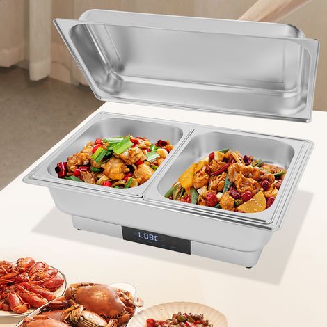 Armoire chauffante électrique en acier inoxydable de 9 litres avec affichage du contrôle de la température, adaptée aux mariages, banquets et célébrations festives. (1/4)
