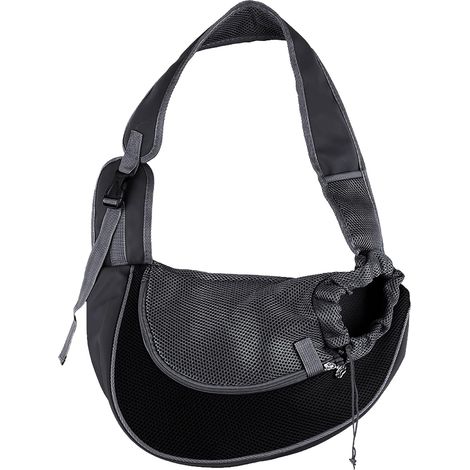 Sac de transport pour chien et chat, bandoulière réglable respirante pour petits animaux, sac à main de voyage sécurisé (1/5)
