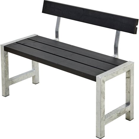 Plus Cafebank mit Rücklehne RAL 9005 Schwarz
