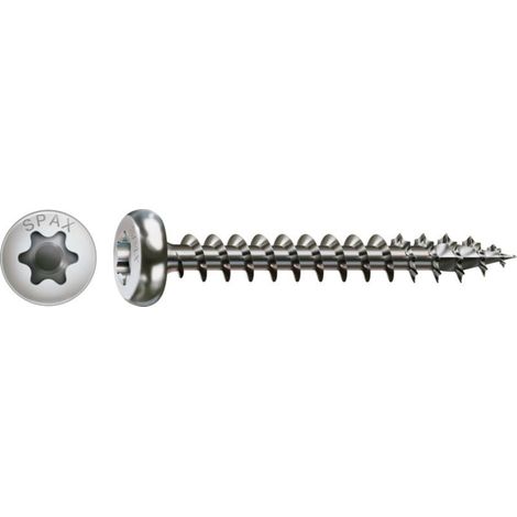 SPAX Edelstahlschraube, 4 x 30 mm, 200 Stück, Vollgewinde, Halbrundkopf, T-STAR plus T20, 4CUT - 0207000400303 (1/4)