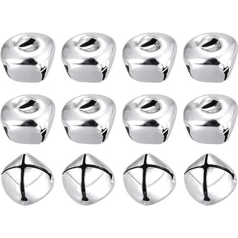 20 Stück kleine, 3/4 Zoll große, silberne Metallglöckchen, wiederverwendbare Bastelornamente für DIY-Weihnachts-, Musik-, Party-, Hochzeits- und Heimdekorationen
