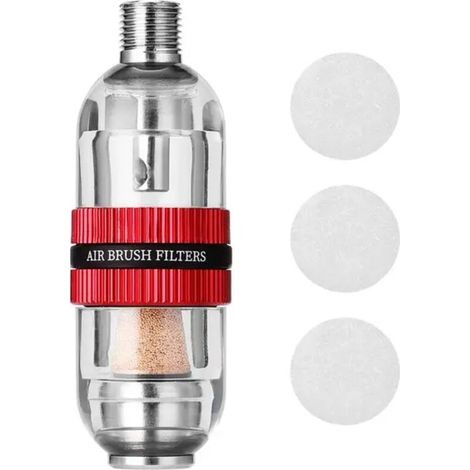 professionnel aérographe filtre à air queue eau séparateur d'air crépine aérographe pistolet accessoires 1/8 Interface couleur rouge (1/5)