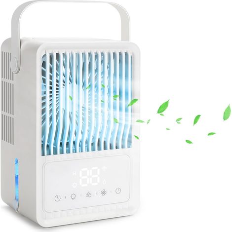 Portable evaporative air cooler with display screen, portable desktop air cooler with display screen (USB powered) (1/5)