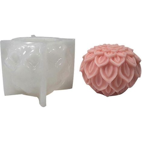 Moule à bougie en silicone en forme de boule de lotus, moule en plâtre pour aromathérapie, bricolage et cuisine (1/5)