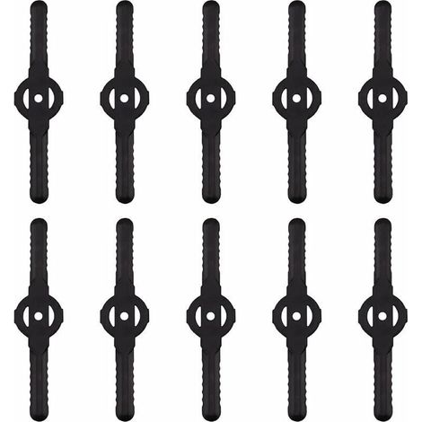 UlisemLame plastique coupe bordure, 10 pcs Lames En Plastique Cutter Remplacer Pour ensemble doutils de coupe-herbe sans fil, remplacement de lames de coupe de tondeuse à gazon en plastique(noir) (1/4)