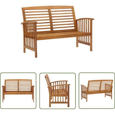 Banc de jardin 119cm Bois d'acacia solide 2 (1/5)