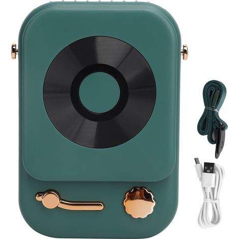Tragbarer Tischventilator, handlich, 3 Geschwindigkeitsstufen, grün, mit Kabel (1/5)