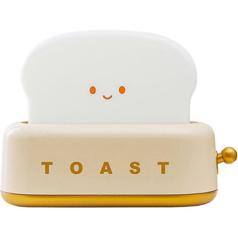 Veilleuse en forme de pain, rechargeable, avec minuterie, style grille-pain, jaune, pour chambre d'enfant (filles et garçons). (1/3)