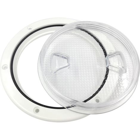 Round, transparent deck cover made of marine nylon, waterproof and non-slip manhole cover in various sizes, yacht fittings, 4-inch nylon.--DTEKGAZ