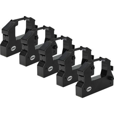 vhbw 5x Ribbon Cartridge Replacement for Epson ERC-28, ERC-28B, C43S015227 for Dot Matrix, Receipt Printer - Black Ink Ribbon