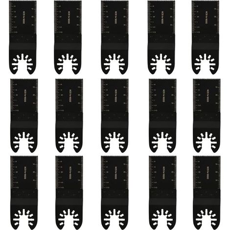 15 Pz Lama Strumento Multifunzione, Lama Sega Oscillante 34mm, Lama Universale per Sega Oscillante Multifunzione per Utensili Oscillanti, Accessori per Legno e Plastica (1/5)