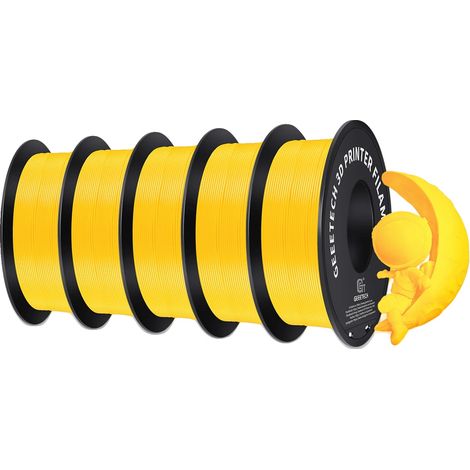 Filament d'imprimante 3D, matériau PLA, compatibilité polyvalente, Jaune (1/2)