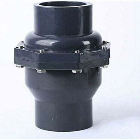 Clapet anti-retour à bascule en PVC avec double raccord pour tuyau de pression métrique (DN25 Φ32 mm) (1/4)