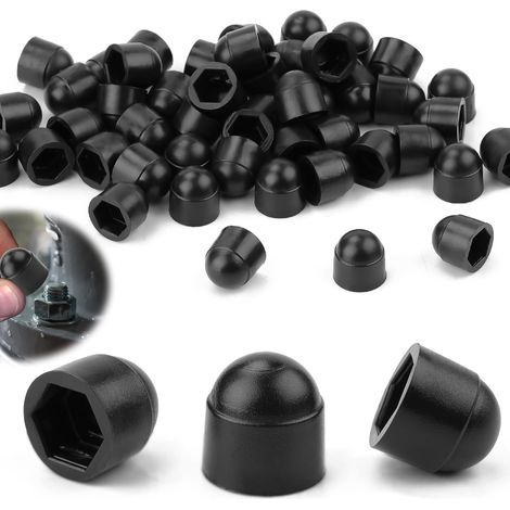 Lot de 40 capuchons en plastique pour écrous à chapeau M10 - Capuchons de protection pour vis hexagonales - Capuchons de protection pour écrous filetés - Largeur de clé 17 mm (1/5)