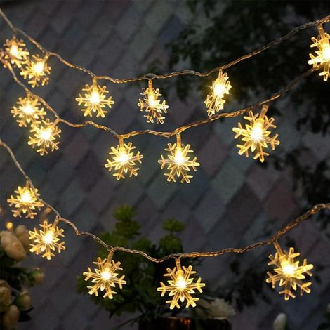 Guirlande LED Flocon de Neige 6 m 40 LED 8 Modes – Décoration Noël Intérieur Extérieur