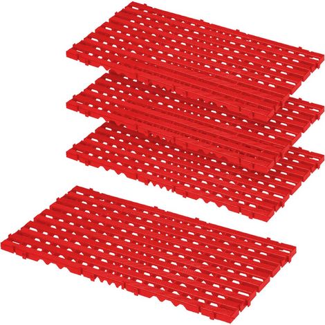 BRB Grille de sol, rouge, H 800 x 400 x 25 mm, VE = 4 pièces