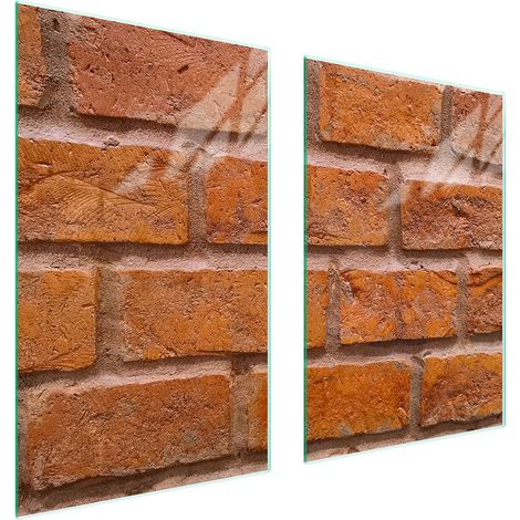 Plaque de protection en verre pour la cuisine, brique 65x52 (1/5)