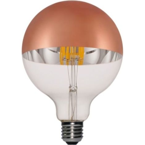 Ampoule LED Globe 125 mm Calotte Cuivrée 7 W 750 lm – 2700 K – Éclairage Design & Ambiance Tendance