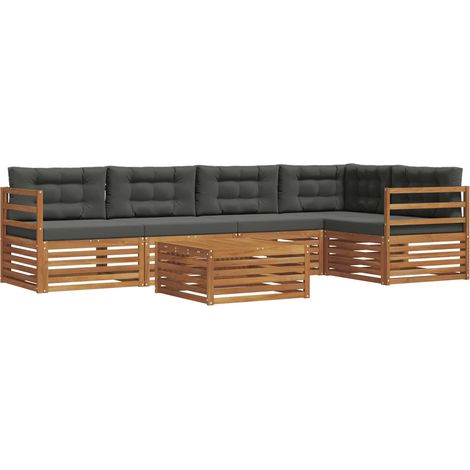 Outdoor-Sofagarnitur 6 stk. Natur und Anthrazit vidaXL (1/5)