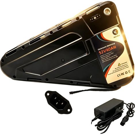 Batería de repuesto para bicicletas eléctricas, diseño impermeable, alto rendimiento en ciclos, 52V-3P-40AH (1/2)
