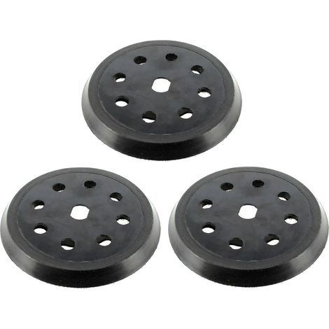 3x Trade-Shop Klett 8-Loch Schleifteller Haftteller Stützteller 125mm kompatibel mit Black & Decker BD190, KA190, SPEC375 ersetzt 797157-01 (1/2)