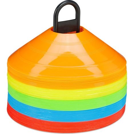 Lot de 50 cônes de marquage pour entraînement sportif (1/2)