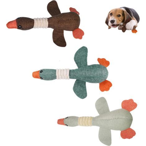 Jouet indestructible pour chiens à mâchoires puissantes, avec canard colvert et oies couineuses. Convient aux chiens de grande, moyenne et petite taille. (1/5)