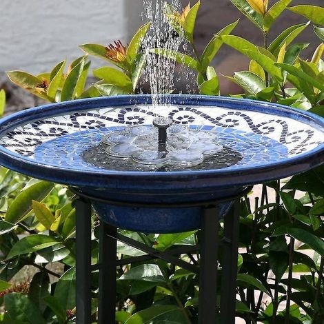 Nouvelle fontaine solaire, 1,5 W, fontaine-bain d'oiseaux pour jardin
