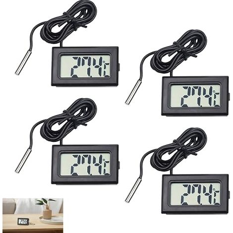 Digital Thermometer, Aquarium Thermometer, Mini LCD Digital Thermometer with Temperature Sensor for Fridge and Freezer, Waterproof, LCD Display (1/5)