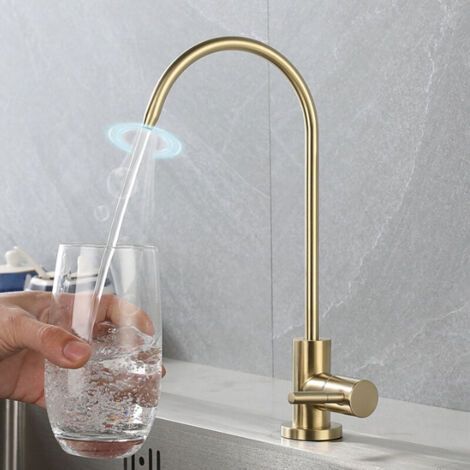 FOREHILL Gold Küchenarmatur aus hochwertigem Edelstahl, 360° schwenkbar, sanfter Strahl für gesunde Anwendung, kein Spritzen – Komfort und Effizienz (1/4)